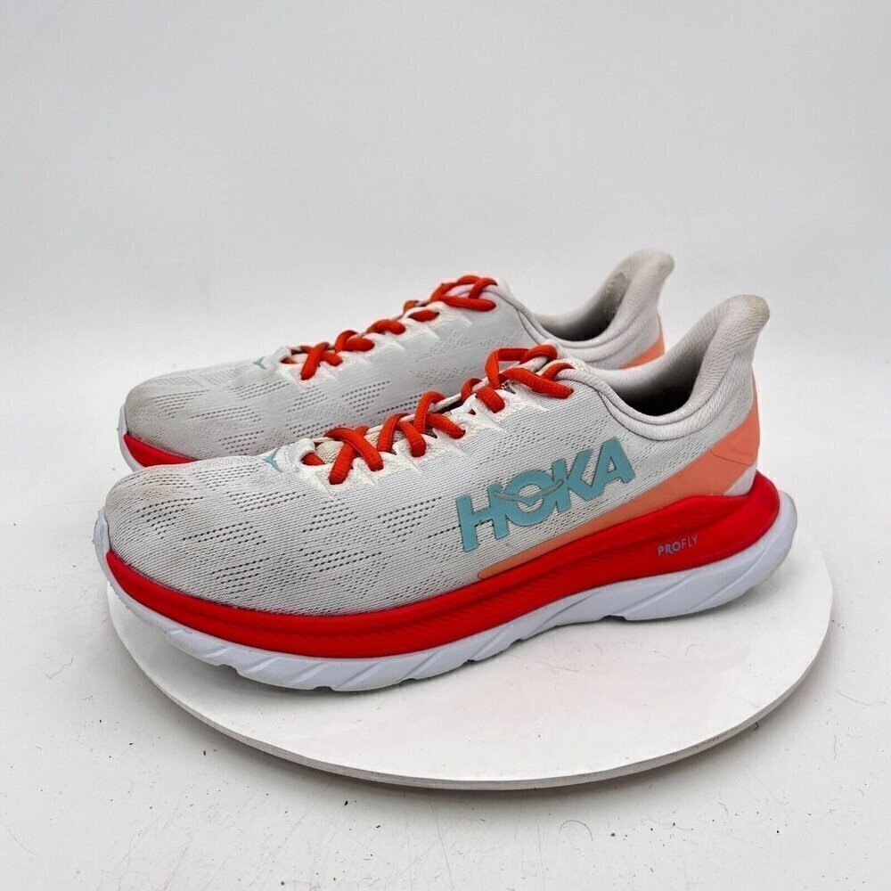 Hoka One One Mach 4 Women Size 9.5B  1113529 WFS White Fiesta Running Shoes